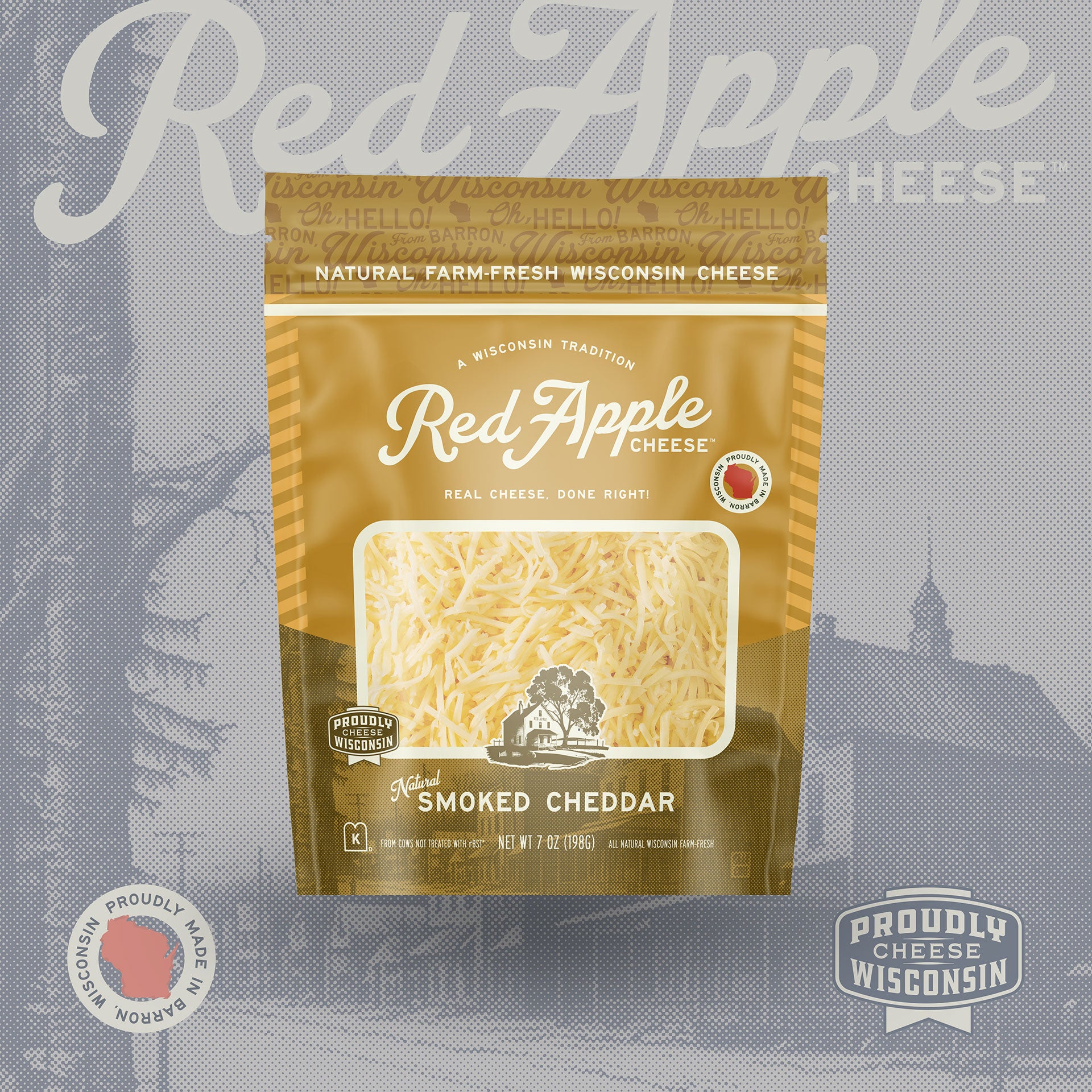 Shredded Smoked Cheddar – Red Apple Cheese